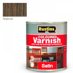 RUSTINS POLYURETHANE COLOURED VARNISH SATIN WALNUT 250ML 