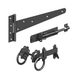 GATEMATE SIDE GATE KIT WITH RING GATE LATCH ELECTRO BLACK