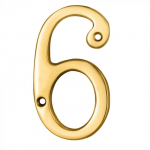 3" NUMERAL 6 POLISHED BRASS