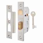 UNION 2277 3 LEVER MORTICE LOCK SATIN CHROME