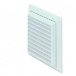 DOMUS LOUVRED GRILLE ROUND TO RECTANGLE WHITE 100MM