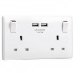 BG 2G SOFT EDGE 2 X USB SOCKET WHITE